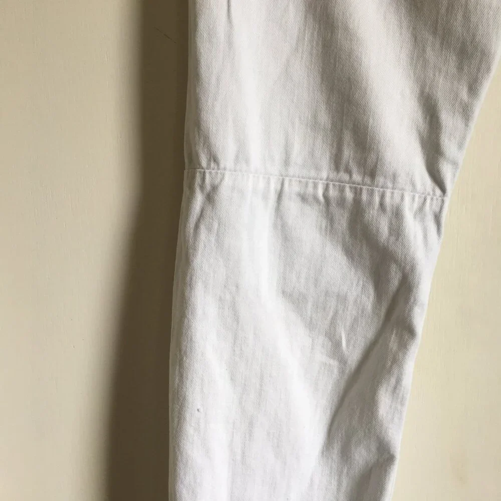 Uh Denim White Distressed Pintuck Stretch Skinny Jeans Size 32 - Picture 7 of 16